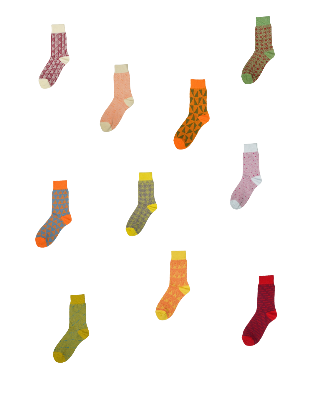 10 Pairs of Colourful Office Socks for Women | 10 Unique Designs | Everyday Comfort