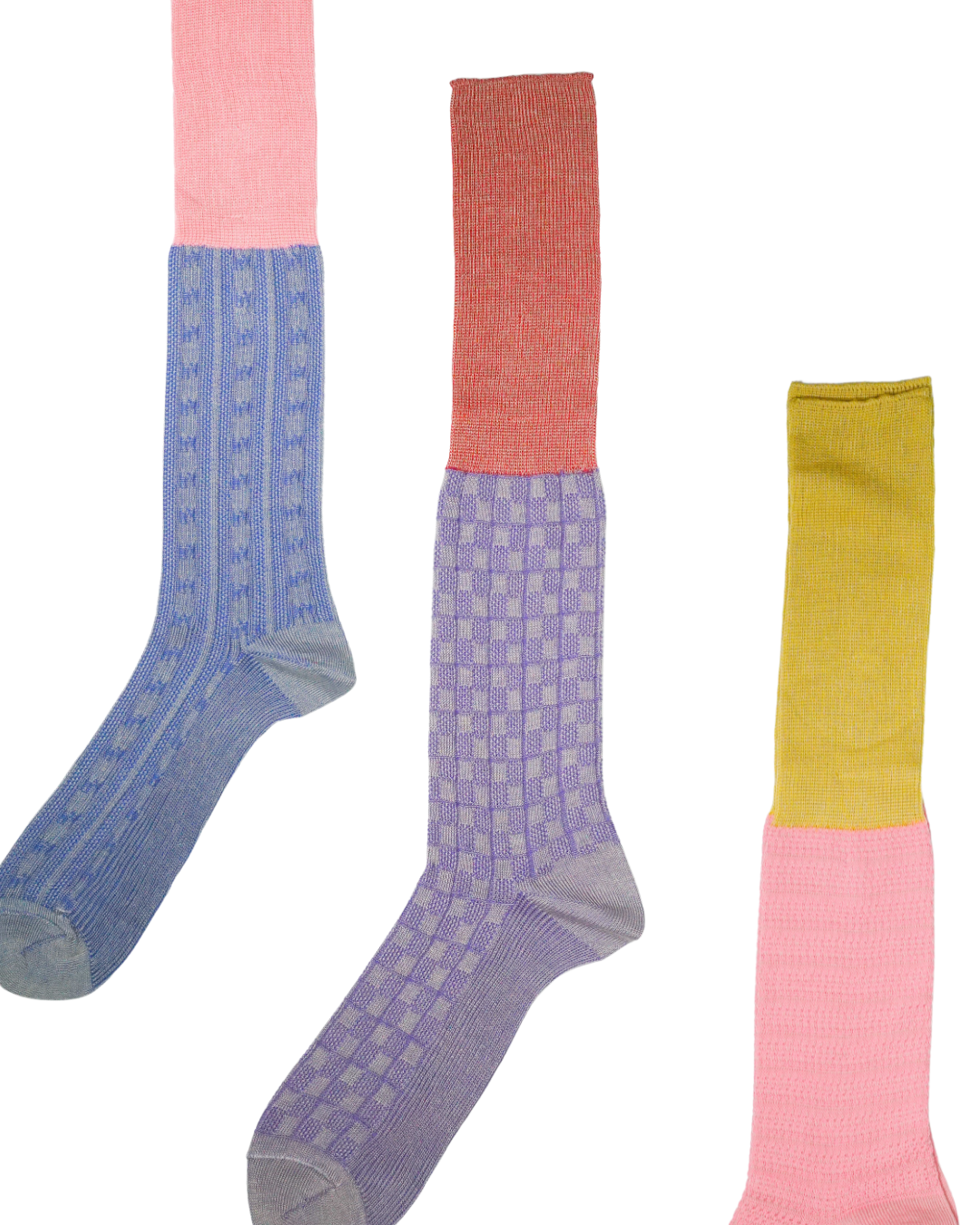 7 Pairs, Unisex Knee-High Foldable Mercerized Cotton Socks |