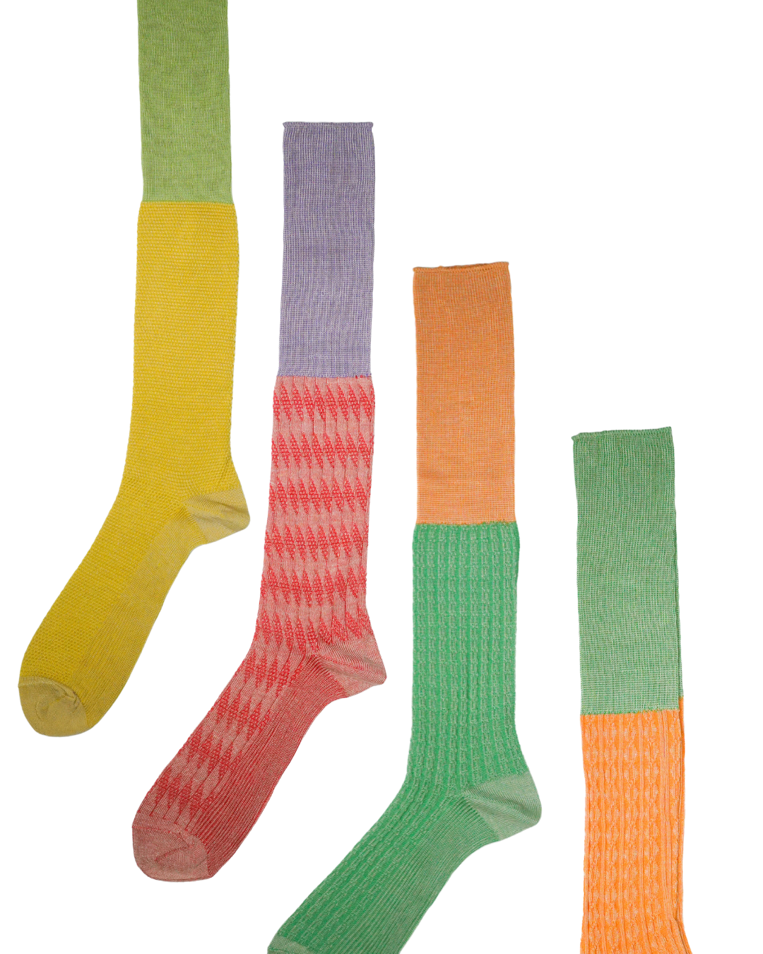 7 Pairs, Unisex Knee-High Foldable Mercerized Cotton Socks |