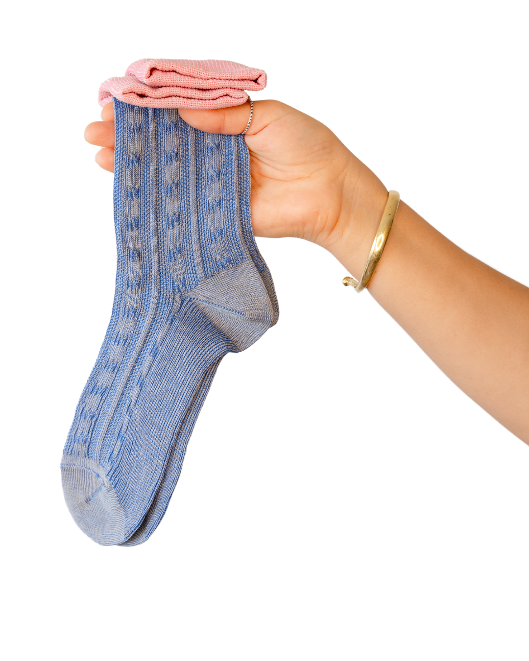 7 Pairs, Unisex Knee-High Foldable Mercerized Cotton Socks |