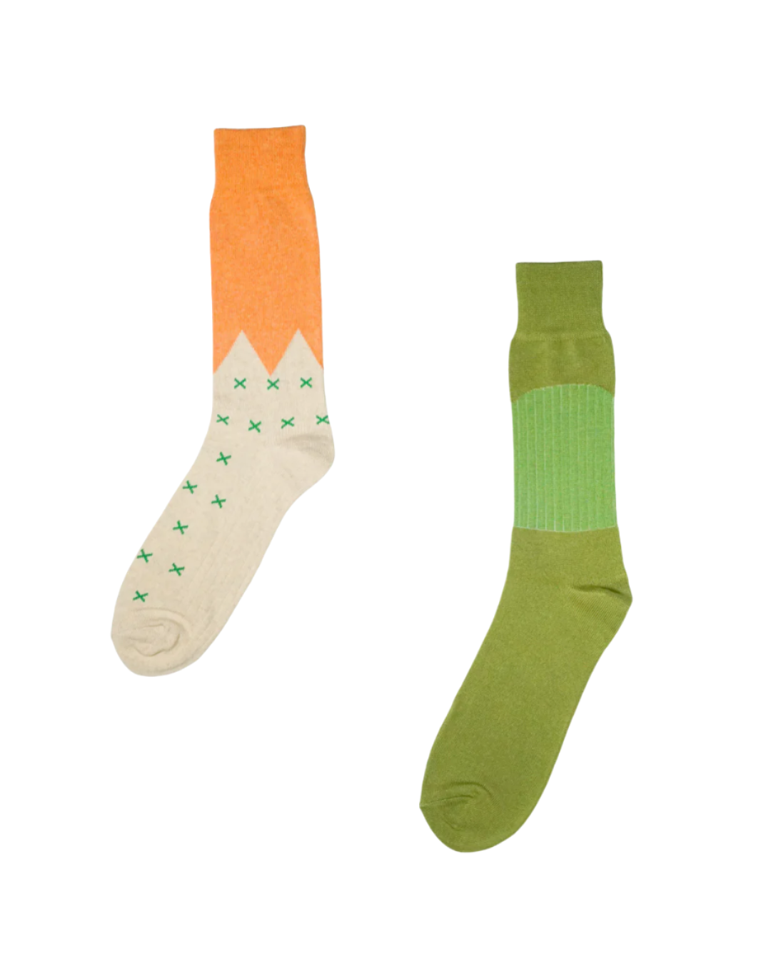 Men’s & Women’s Melange Socks – Orange Sun & Green Forest