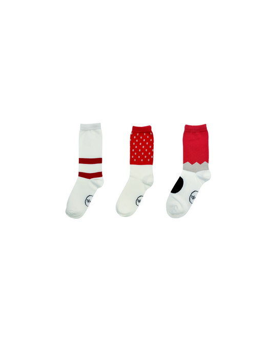 Socks for women, 3 Pairs Pack, Red, Red & Red